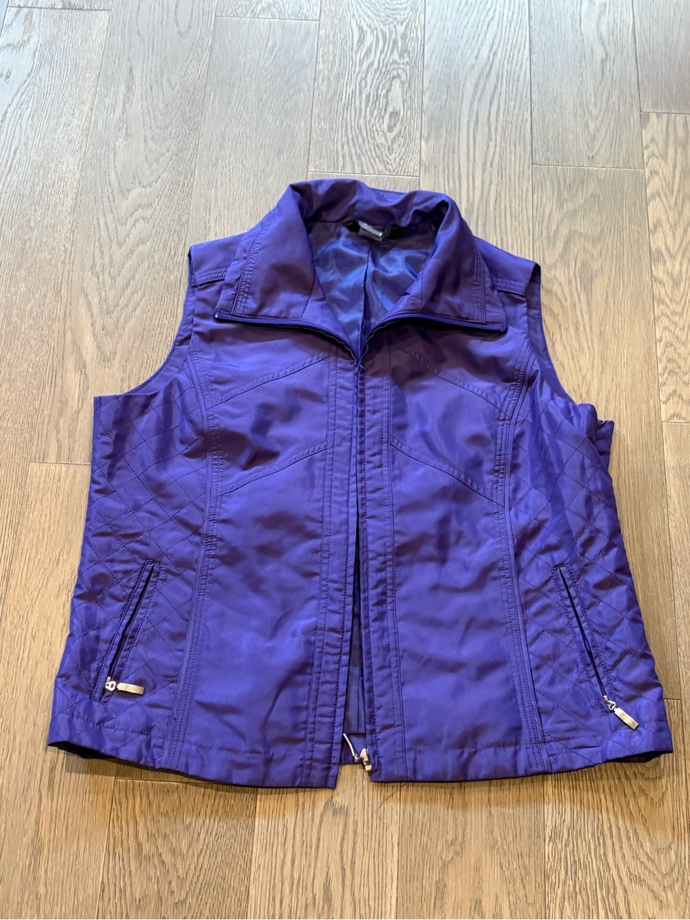 Alia Women's Deep Purple Zip-Up Quilted Vest